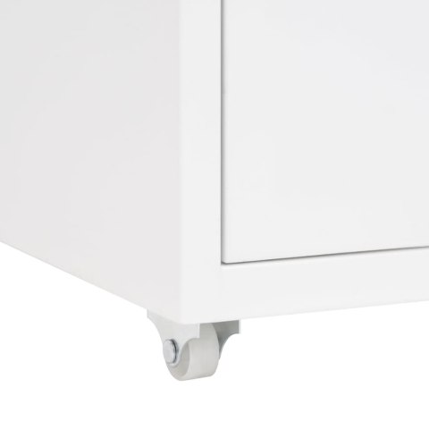 MOBILNA SZAFKA KARTOTEKOWA BIAŁA 28X41X69CM METALOWA