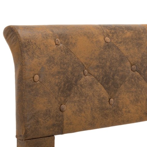 RAMA ŁÓŻKA 160X200CM BRĄZOWA SKÓRA ZAMSZOWA