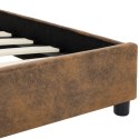 RAMA ŁÓŻKA 160X200CM BRĄZOWA SKÓRA ZAMSZOWA