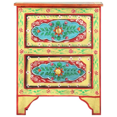 RĘCZNIE MALOWANA SZAFKA NOCNA 40X30X50CM DREWNO MANGO