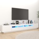 SZAFKA POD TV Z OŚWIETLENIEM LED BIAŁA 260X35X40CM