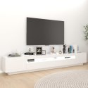 SZAFKA POD TV Z OŚWIETLENIEM LED BIAŁA 260X35X40CM