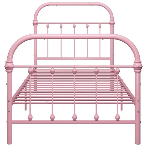 RAMA ŁÓŻKA RÓŻOWA METALOWA 90X200CM