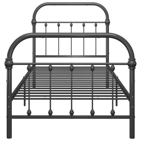 RAMA ŁÓŻKA SZARA METALOWA 90X200CM