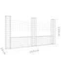 3 SŁUPKI GABIONOWE GABION U-KSZTAŁTNE 260X20X150CM
