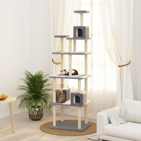 DRAPAK DLA KOTA Z SIZALOWYMI SŁUPKAMI JASNOSZARY 188CM