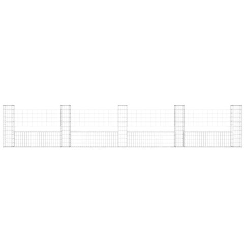 OGRODZENIE GABIONOWE GABION Z 5 SŁUPKAMI 500X20X100CM