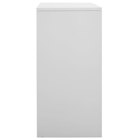 SZAFKI BIUROWE STALOWE 2 SZT. 90X45X92,5CM JASNOSZARE