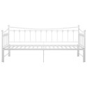 SOFA Z WYSUWANĄ RAMĄ ŁÓŻKA BIAŁA METALOWA 90X200CM