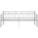 SOFA Z WYSUWANĄ RAMĄ ŁÓŻKA SZARA METALOWA 90X200CM