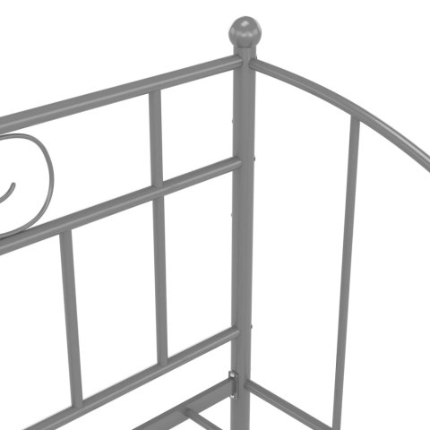 SOFA Z WYSUWANĄ RAMĄ ŁÓŻKA SZARA METALOWA 90X200CM