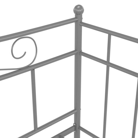 SOFA Z WYSUWANĄ RAMĄ ŁÓŻKA SZARA METALOWA 90X200CM