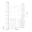 OGRODZENIE GABIONOWE GABION Z 2 SŁUPKAMI 140X20X200CM