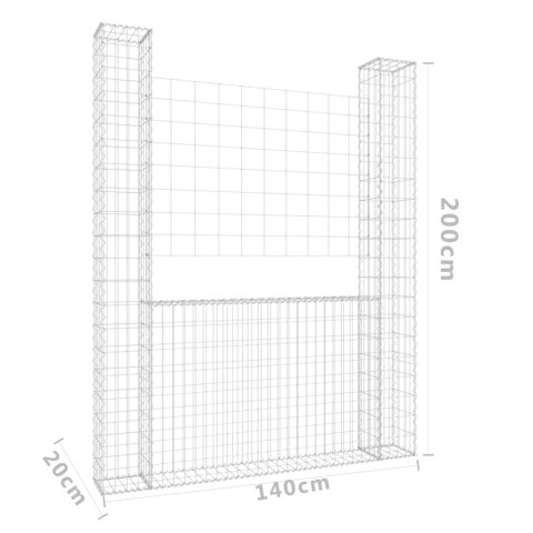 OGRODZENIE GABIONOWE GABION Z 2 SŁUPKAMI 140X20X200CM