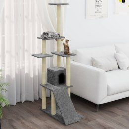 DRAPAK DLA KOTA ZE SŁUPKAMI SIZALOWYMI JASNOSZARY 155CM