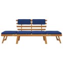 ŁAWKA OGRODOWA Z PODUSZKAMI 2-W-1 190CM DREWNO AKACJOWE