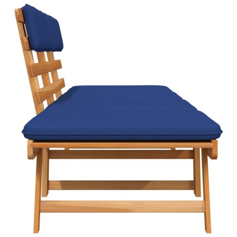 ŁAWKA OGRODOWA Z PODUSZKAMI 2-W-1 190CM DREWNO AKACJOWE