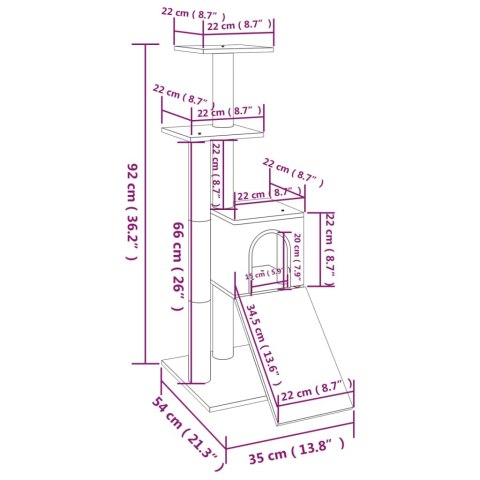DRAPAK DLA KOTA ZE SŁUPKAMI SIZALOWYMI KREMOWY 92CM