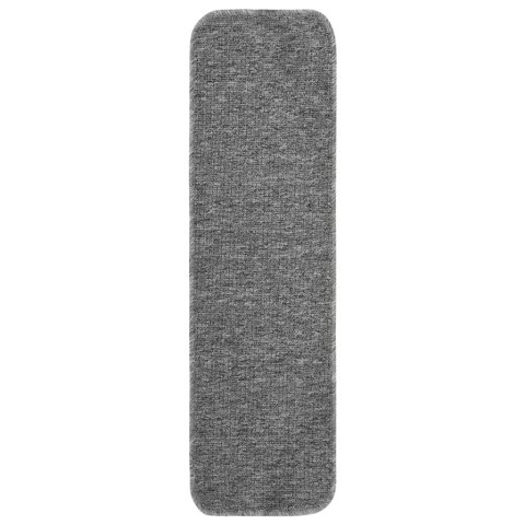NAKŁADKI NA SCHODY 15 SZT. 75X20CM ANTYPOŚLIZGOWE SZARE
