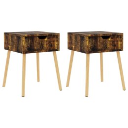 SZAFKI NOCNE 2 SZT PRZYDYMIONY DĄB 40X40X56CM