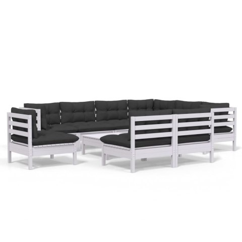 10-CZ. ZESTAW WYPOCZYNKOWY DO OGRODU Z PODUSZKAMI BIAŁA SOSNA