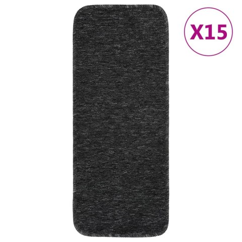NAKŁADKI NA SCHODY 15 SZT. 60X25CM ANTYPOŚLIZGOWE ANTRACYT