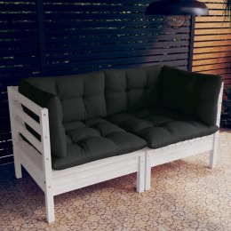 2-OSOBOWA SOFA OGRODOWA Z ANTRACYTOWYMI PODUSZKAMI SOSNOWA