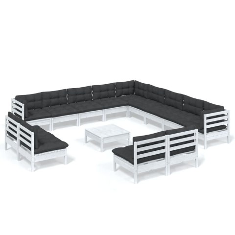 14-CZ. ZESTAW WYPOCZYNKOWY DO OGRODU Z PODUSZKAMI BIAŁY