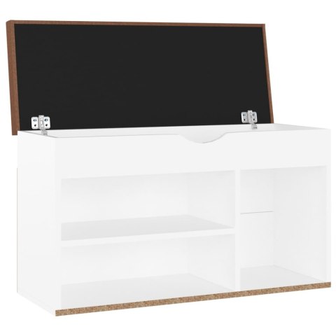 ŁAWKA NA BUTY Z PODUSZKĄ BIAŁA 80X30X47CM