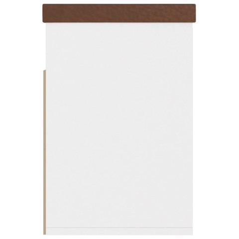 ŁAWKA NA BUTY Z PODUSZKĄ BIAŁA 80X30X47CM