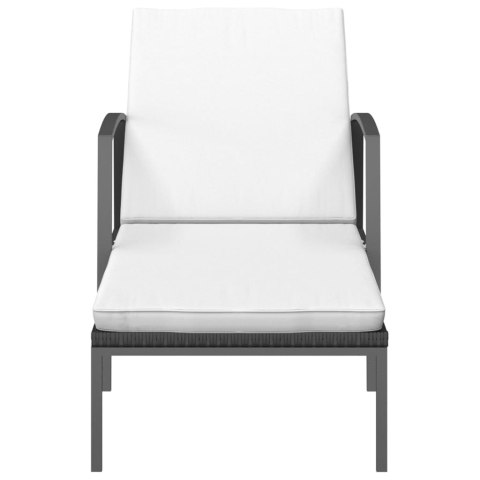 LEŻAKI ZE STOLIKIEM 2 SZT. POLIRATTAN CZARNE