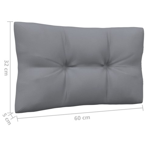 2-OSOBOWA SOFA OGRODOWA Z SZARYMI PODUSZKAMI DREWNO SOSNOWE