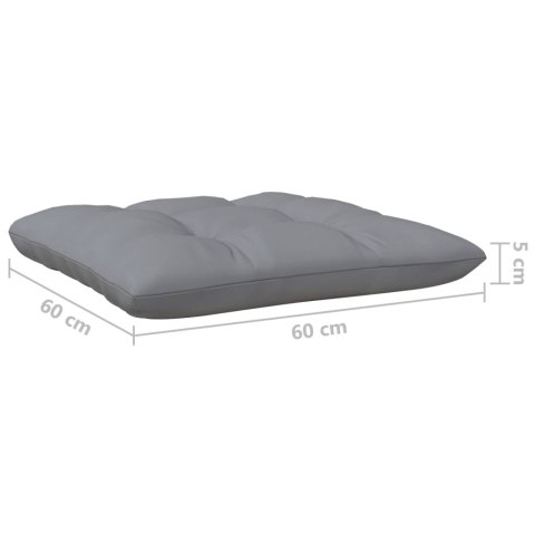 2-OSOBOWA SOFA OGRODOWA Z SZARYMI PODUSZKAMI DREWNO SOSNOWE