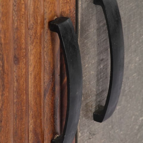 SZAFKA POD TV SZARA 130X30X46CM LITE SUROWE DREWNO MANGO