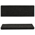 NAKŁADKI NA SCHODY 15 SZT IGŁOWANE 65X25CM CZARNE