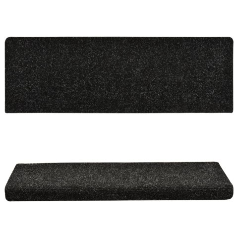 NAKŁADKI NA SCHODY 15 SZT IGŁOWANE 65X25CM CZARNE