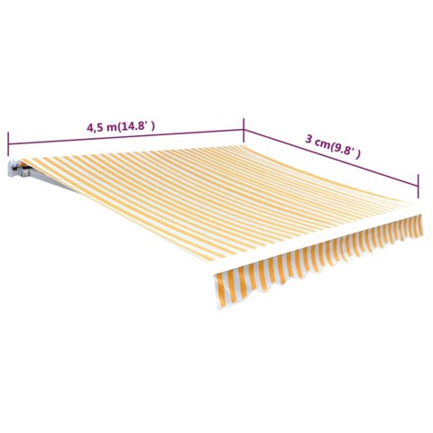 TKANINA DO MARKIZY POMARAŃCZOWO-BIAŁA 450X300CM