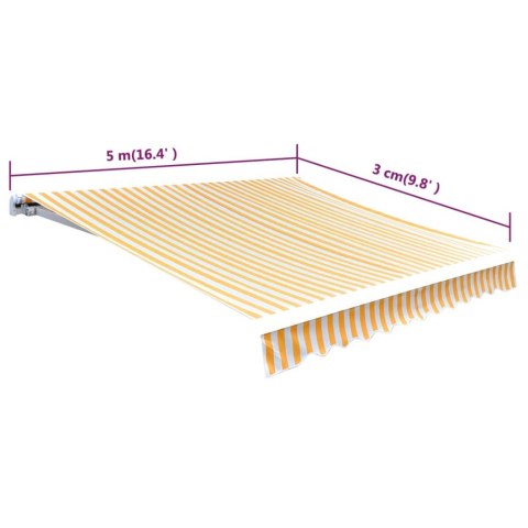 TKANINA DO MARKIZY POMARAŃCZOWO-BIAŁA 500X300CM