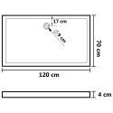 PROSTOKĄTNY BRODZIK PRYSZNICOWY ABS CZARNY 70X120CM