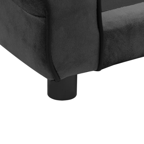 SOFA DLA PSA CIEMNOSZARA 72X45X30CM PLUSZOWA
