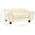 SOFA DLA PSA KREMOWA 72X45X30CM PLUSZOWA