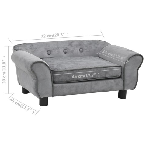 SOFA DLA PSA SZARA 72X45X30CM PLUSZOWA