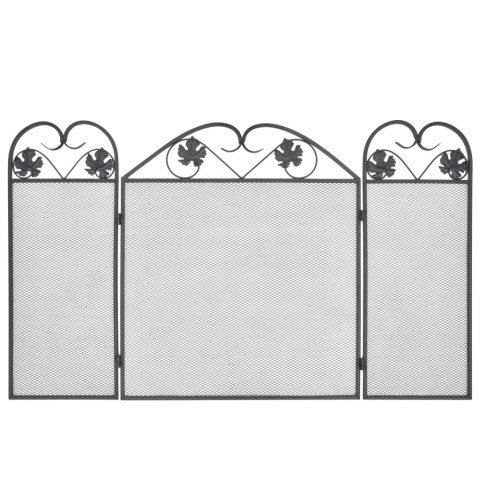 3-SKRZYDŁOWY EKRAN KOMINKOWY METALOWY CZARNY