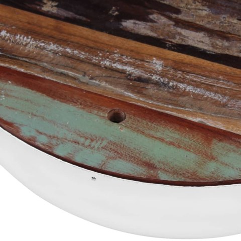 DWA STOLIKI KAWOWE NA KSZTAŁT MISY Z DREWNA ODZYSKANEGO