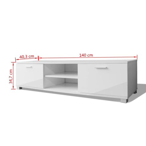 SZAFKA POD TV POŁYSK BIAŁA 140X403X347CM