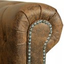 DWUOSOBOWA SOFA CHESTERFIELD ZE SZTUCZNEJ SKÓRY BRĄZOWA