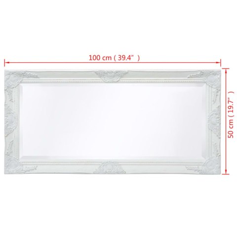LUSTRO ŚCIENNE W STYLU BAROKOWYM 100X50CM BIAŁE