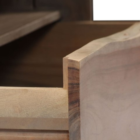 STOLIK KAWOWY AKACJA Z NATURALNĄ KRAWĘDZIĄ 90X50X40CM SZARY