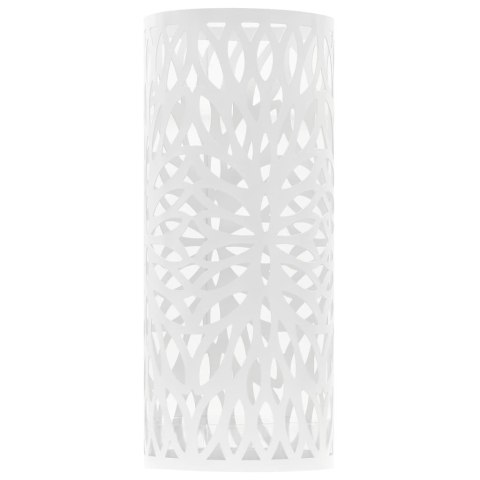 STOJAK NA PARASOLE DESIGN W LIŚCIE STALOWY BIAŁY