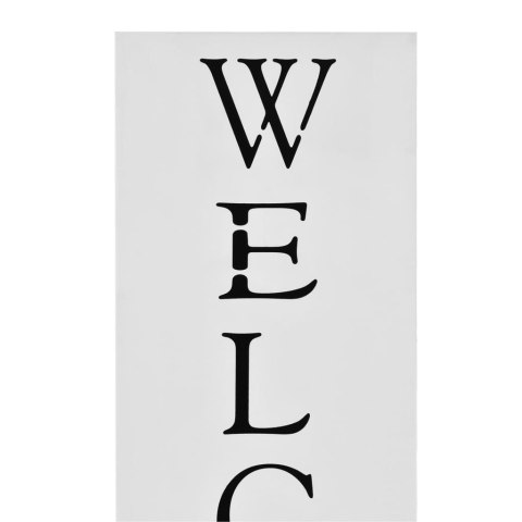 STOJAK NA PARASOLE Z NAPISEM WELCOME STALOWY BIAŁY